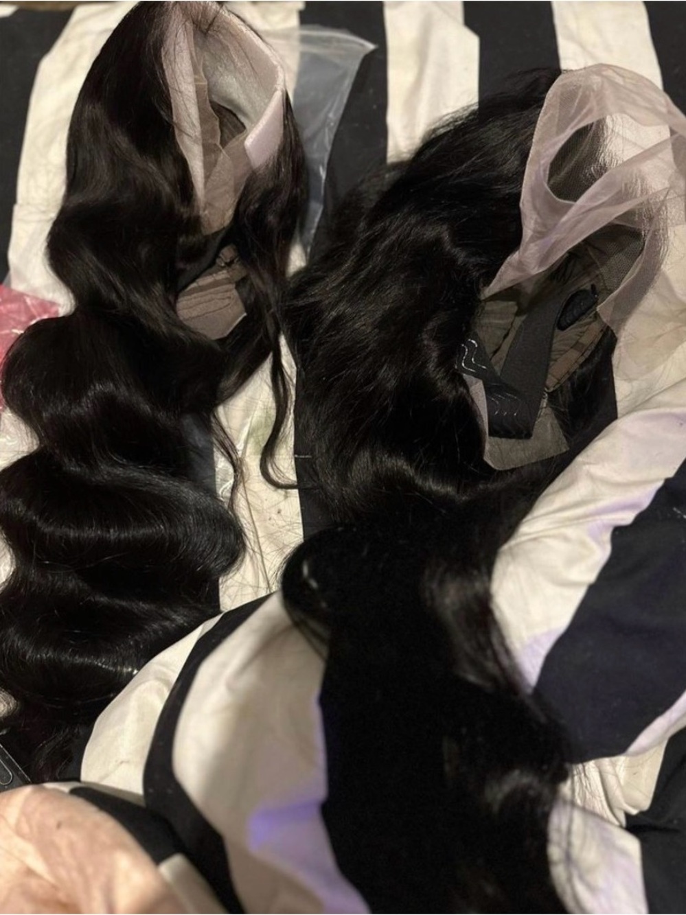 Amazon Natural Black Lace Front Human Hair Wigs - Soft Wavy